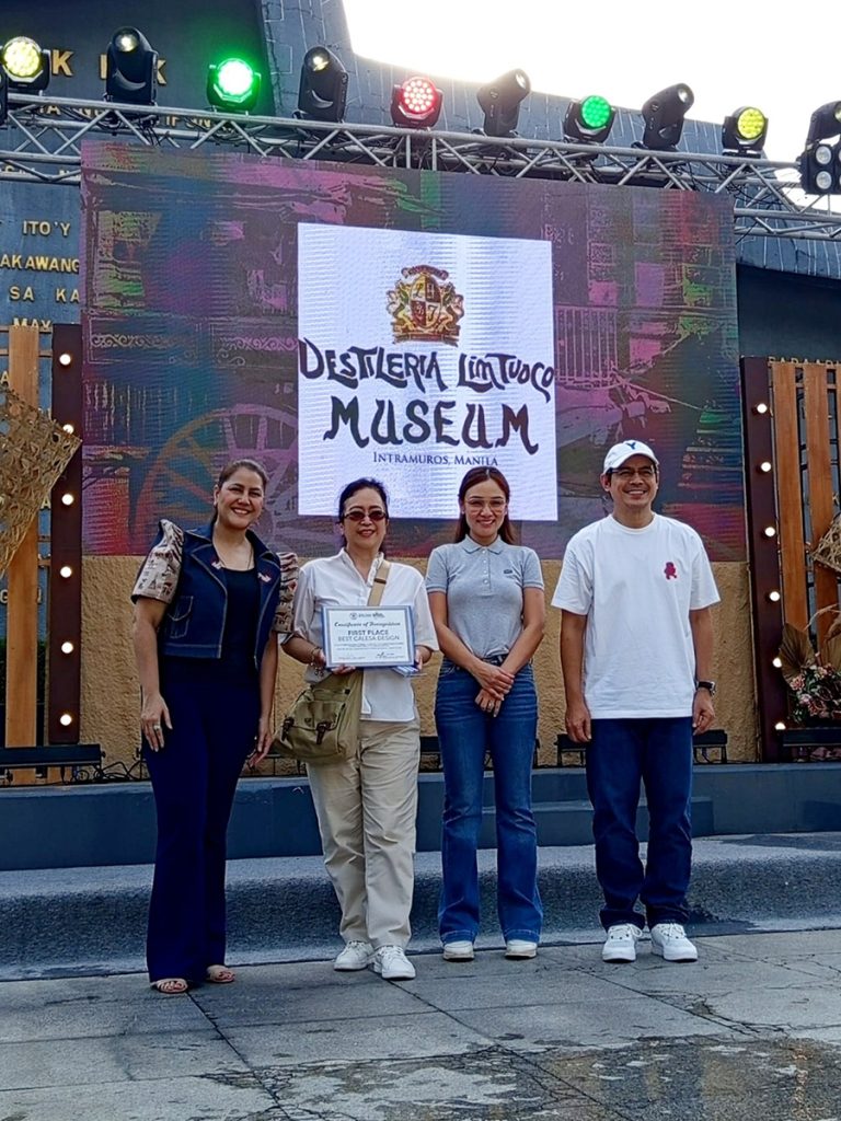 Destileria Limtuaco Museum was awarded in Best Calesa Design by the City Government of Manila: Department of
Tourism, Culture, and Arts of Manila (DTCAM) officer in charge Amanda Christina 'Cristal' L. Bagatsing; Destileria
Limtuaco’s president and CEO Olivia Limpe-Aw; City of Manila Vice Mayor Angela Lei 'Chi' Atienza; and City of

Manila Mayor Francisco 'Isko Moreno' Domagoso.